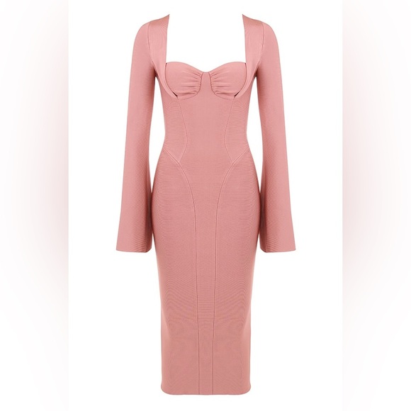 NWT House of CB Body Rose Bandage Midi Dress Size Small Glam Statement Bodycon - Picture 11 of 12